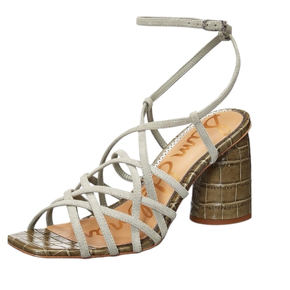 Women’s Sam Edelman “Daffodil” Seafoam/Green Croc
Embossed Leather Heels - 6.5